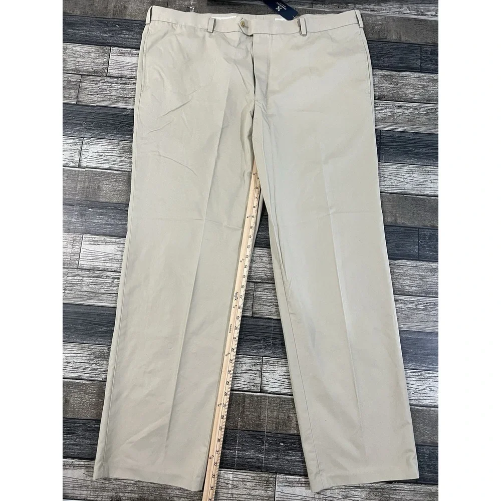 John W. Nordstrom w100% supima cotton Beige Flat Front pants‎ men's 46/36